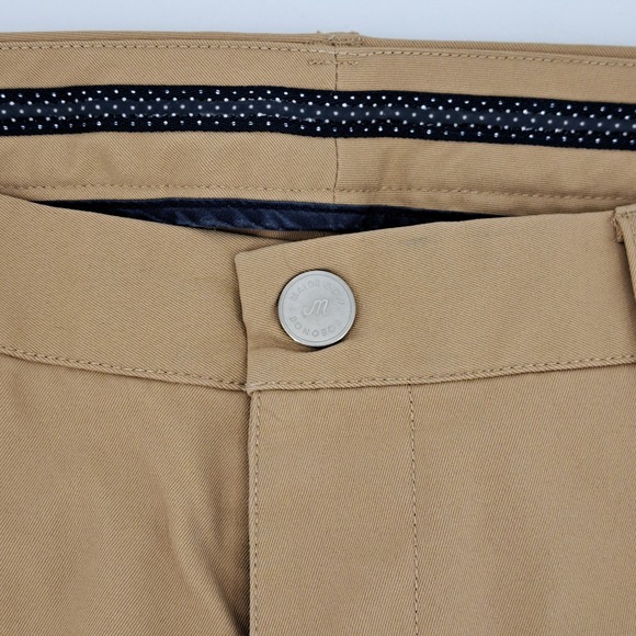 BONOBOS Maide Golf Mens 33x32 Slim Fit Chino Pants Tan Stretch Performance - Picture 4 of 13